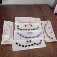 Diamond Necklace And Earrings Set (1 Set  Mix Color)